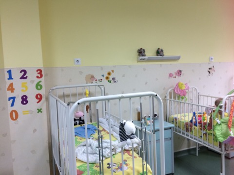 We have added wall clings to the rooms to brighten and stimulate the children.