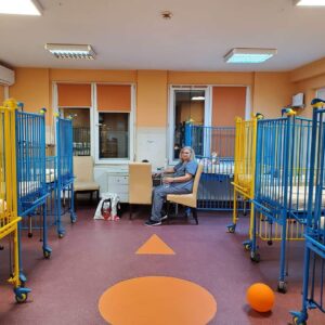 On the job in the hospital nursery in Romania, 2019.