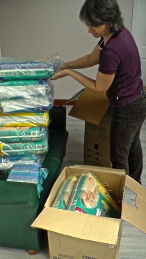 packing diapers